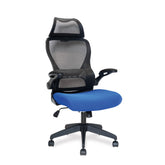 Nautilus Designs Canis High Back Mesh Task Operator Office Chair With Moulded Foam Seat Folding Arms and Optional Headrest Blue - BCM/K540/BK-BL DD